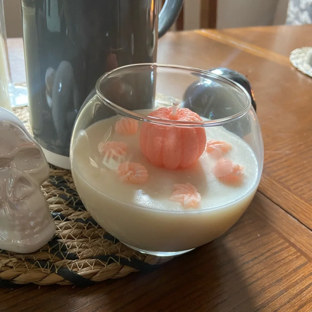 Hand poured pumpkin chai bowl